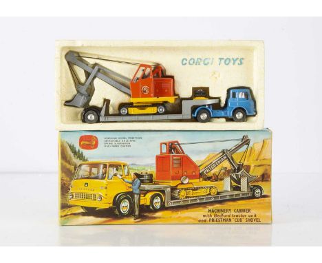 A Corgi Toys Gift Set 27 Machinery Carrier, with Bedford Tractor Unit and Priestman Cub Shovel, in original box, VG-E, Cub Sh