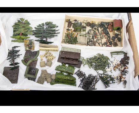 A lot of loose Britains lead Garden and Farm series items comprising Sunflowers (4), climbing (4) and standard (3) roses, oth