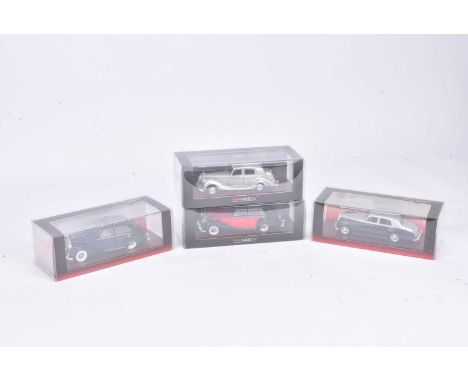 Tru Scale Miniatures Rolls Royce (4), all boxed and cased, 1:43 scale, TSM 114320 1949 Silver Dawn in silver, TSM 104327 1955