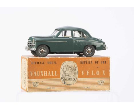 A Victory Models 1:18 Vauxhall Velox, c.1951-52, sea-green body, tan interior, metal trim, grey hubs, 'VAU64' reg, in origina