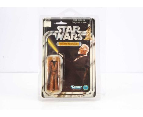 Vintage Star Wars Kenner (Canada) 12 Back Ben (Obi-Wan) Kenobi Action Figure, on punched 12A back card, figure E, bubble F-G,