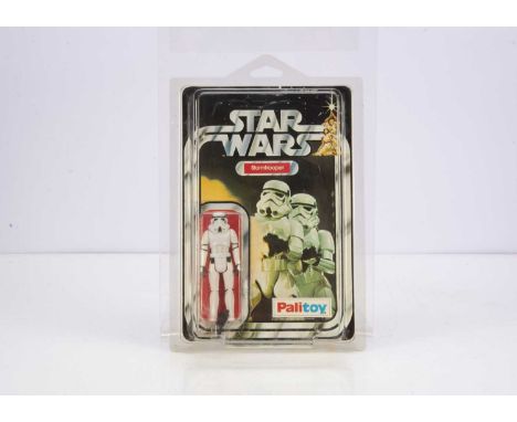 Vintage Star Wars Palitoy 12 Back Stormtrooper Action Figure, on unpunched 12A back card, figure E, bubble G-VG but resealed,