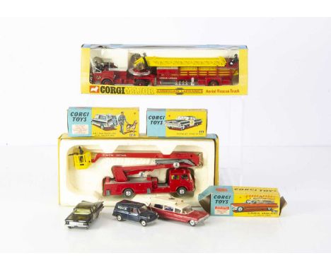 Corgi Emergency Service Vehicles, 1143 American LaFrance Aerial Rescue Truck, 1127 Simon Snorkel Fire Engine, 223 Chevrolet S