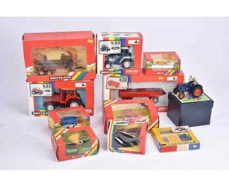 Britain's 1980s Farm Models and Reissue Tractor (11), all boxed, 1980s, 9495 Ford 2120 tractor in blue/white livery (box with