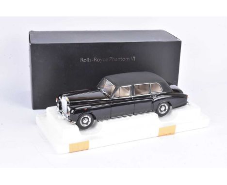 Limited Edition 1:18 Scale Rolls Royce Phantom VI,  boxed unbranded, with certificate 572/999 in black livery, two door handl