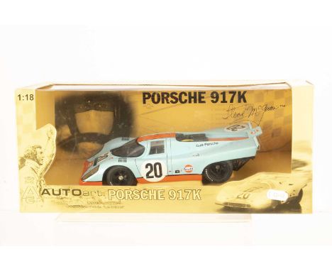 AutoArt 1:18 Porsche 917K Steve McQueen "Le Mans", 80030, in original box, VG-E, would benefit from cleaning, dusty from disp