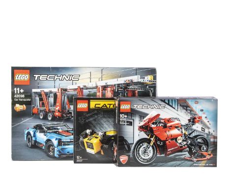 Lego Technic/Ideas Car Transporter with Car Caterham Model and Ducati Panigale V4 R (3), all boxed 42098 Car Transporter 2 in