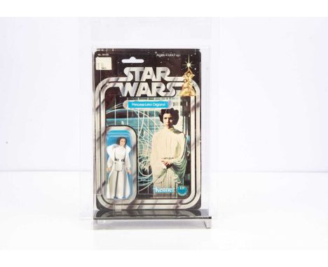 Vintage Star Wars Kenner 12 Back Princess Leia Organa Action Figure, on punched 12C back card, figure VG-E, some small bliste