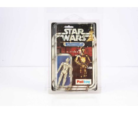 Vintage Star Wars Palitoy 12 Back See-Threepio (C-3PO) Action Figure, on punched 12A back card, figure VG, limbs a little loo
