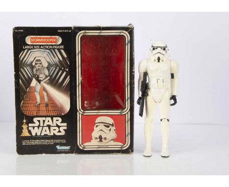 Vintage Star Wars Kenner Large Size 12" Stormtrooper Action Figure, in original box with weapon, G-VG, some slight discoloura