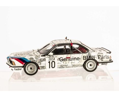 AutoArt 1:18 BMW 635 CSi SPA 1986, 88646, in original box, VG-E, would benefit from cleaning, dusty from display, from a smok