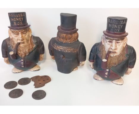 Pair of Vintage Iron Transvaal Money Boxes