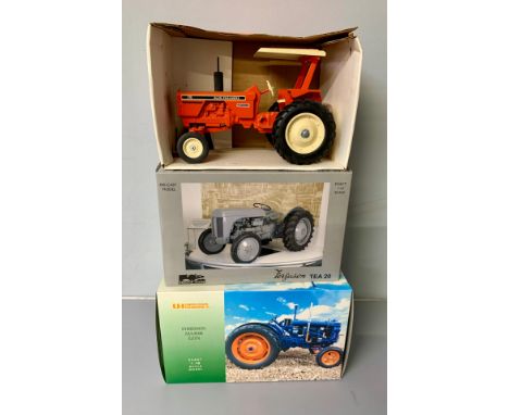 Three die cast collectors tractors;Allis-Chalmers 175 [1/16 scale]Ferguson Tea 20 [1/16 scale]Fordson Major E27N [1/16 scale]