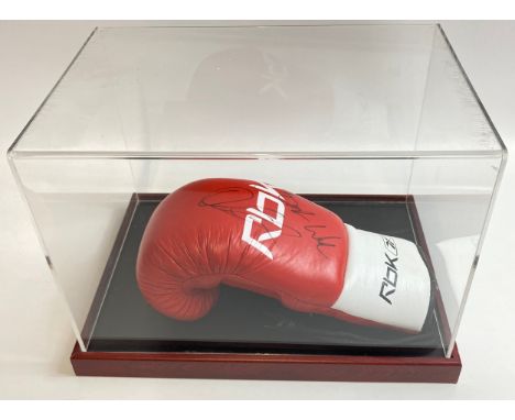 Signed Amir Khan boxing glove in presentation case