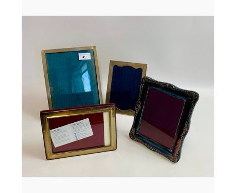 Collection of four sterling silver hallmarked photo frames, various makers and dates