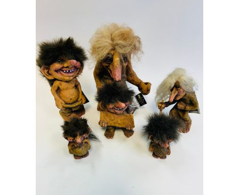 A selection of vintage Norwegian NYFORM Trolls