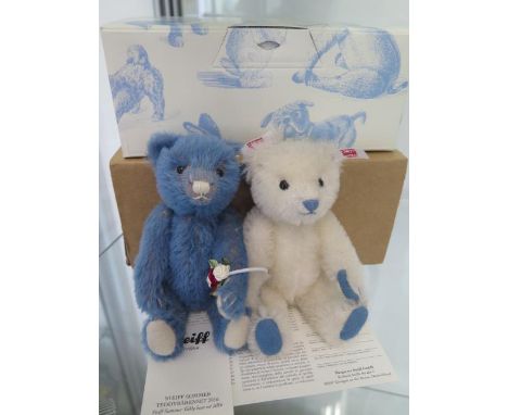 A Steiff Summer bear set 2016, mohair, 16cm tall, Limited Edition number 436 of 500, boxed with outer box and certificate, as