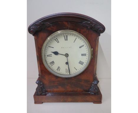An 8 day bracket clock mahogany case the dial marks Phillpot with fusee movement, 33cm tall x 26cm x 15cm, some wear to case 