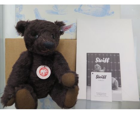 A Steiff 110th Anniversary mohair bear, 26cm tall, Limited Edition number 277 of 1902, boxed with outer box and certificate, 