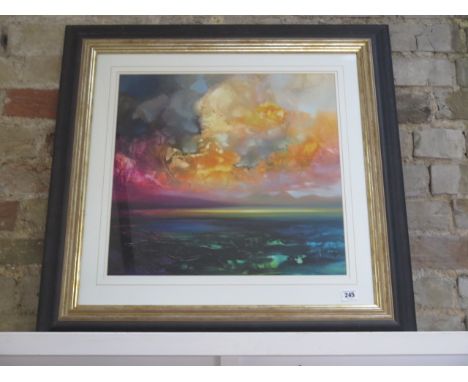 An Alan Smith sunset print, frame size 74cm x 74cm, in good condition, minor marks to frame 
