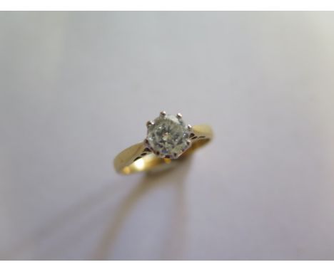 An 18ct hallmarked gold diamond solitaire ring, approx 0.53ct, size K, approx 2.8 grams, diamond bright and hallmarks clear 