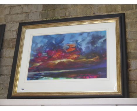 An Alan Smith sunset print, frame size 75cm x 95cm, in good condition, minor marks to frame 