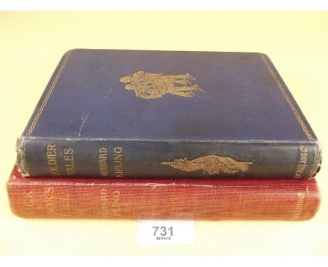 Rudyard Kipling - Soldier Tales - first edition 1896 and Puck of Pooks Hill - first edition 1906