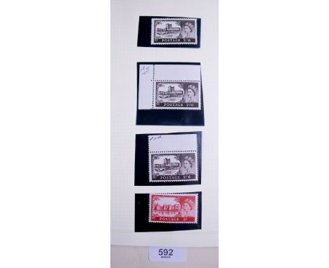 Two albums of KEVIII and QEII mint stamps, defin and commem including plate and traffic-light blocks, souvenir sheets, coils 