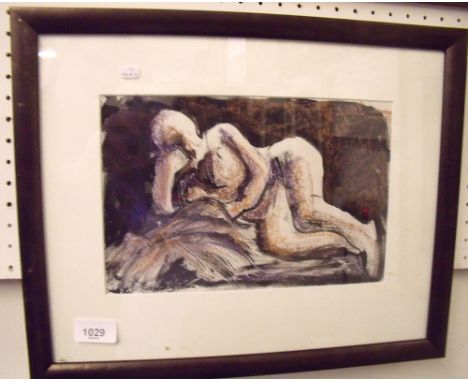 A print of a reclining figure after Henry Moore - 17 x 26cm