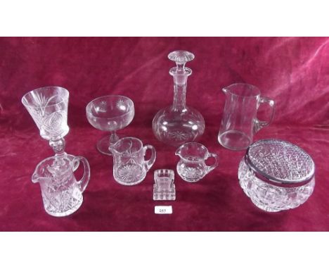 A group of cut glass including decanter