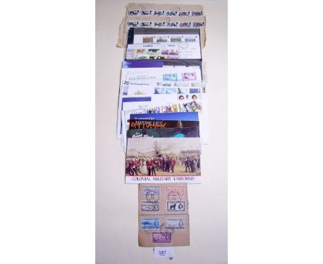 A box decimal stamp presentation packs of QEII GB UMM - fv £40+ plus fdc and other commonwealth/ all world stamps in packs, p