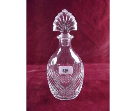 An Art Deco style cut glass decanter