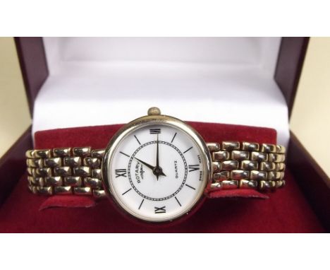 A 9 carat gold Rotary ladies wrist watch and 9 carat gold strap, cased