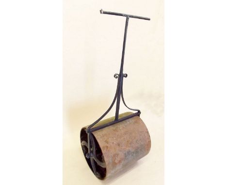 A Victorian garden roller