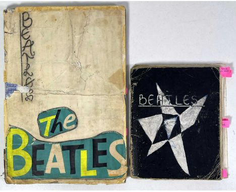 A pair of Beatles scrapbooks c 1963 compiled by our vendor. One (pages 17x23cm) contains: original c 1960s photographs, Wakef