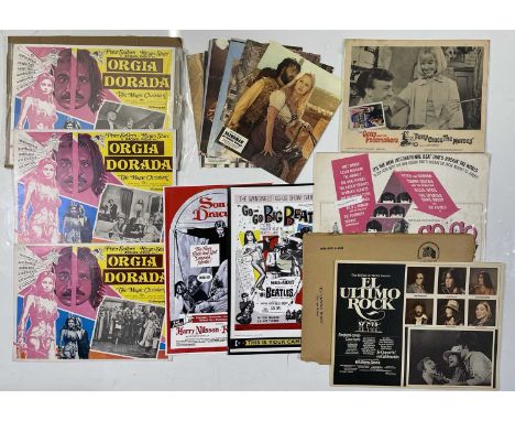 A collection of lobby cards relating to films starring people related to the Beatles to include: a set of twelve 29x23cm lobb