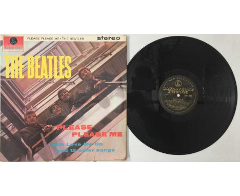 THE BEATLES - PLEASE PLEASE ME LP (ORIGINAL UK STEREO 'BLACK AND GOLD' PCS 3042). An iconic 1st UK stereo 'black and gold' co