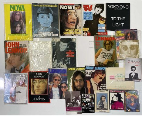 A collection of 21 books and magazines relating to John Lennon and Yoko Ono. Titles include Nova Magazine (March 1969 with Le