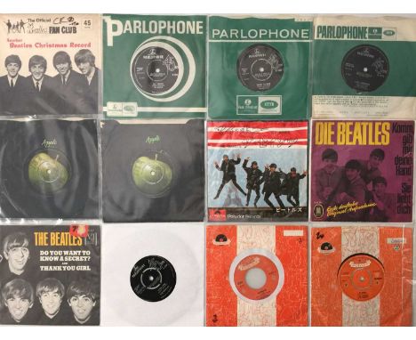 THE BEATLES - 7" PACK (INC CHRISTMAS FLEXI/OVERSEAS). A smashing collection of 19 7" singles by The Beatles. Includes Christm