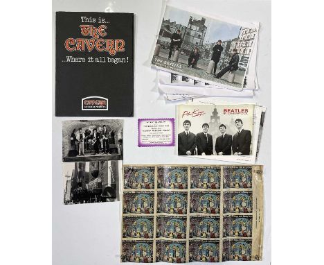 Cavern Club memorabilia to inc: unused sheet of likely c 1960s mug transfer stickers with Cavern image by 'Precision Studios'