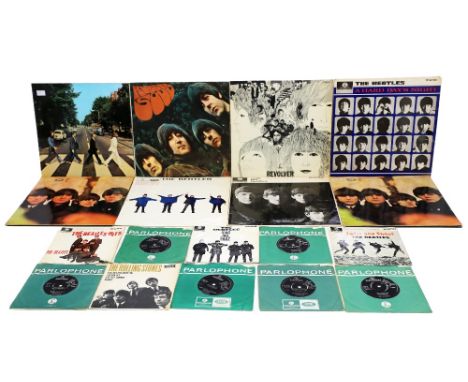 Collection of LP records including 8 x Beatles LPs including Abbey Road, Rubber Soul, Revolver, Hard Days Night, For Sale, He