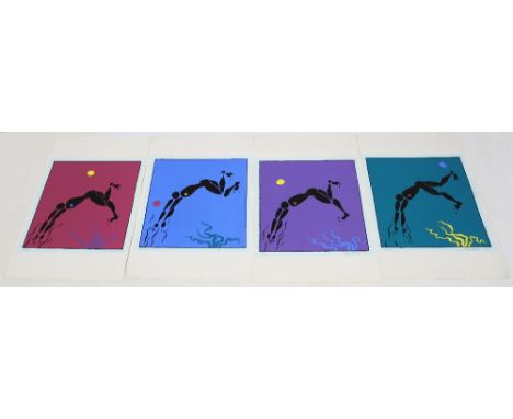 Steve Winwood - Arc of a Diver - Set of 4 Limited Edition signed and numbered lithograph prints by Tony  Wright `80 . All sig