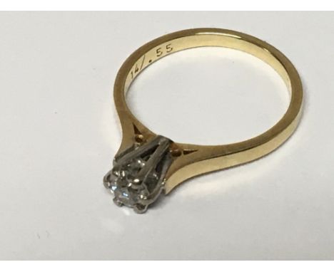 An 18carat gold ring set with a solitaire diamond approximately 0.5 of a carat ring size L.