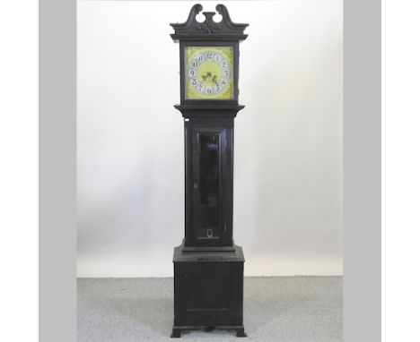 An early 20th century American Newhaven longcase clock, with a brass dial, 224cm high