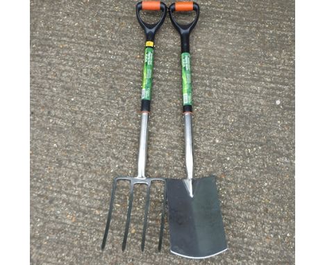 A garden fork and spade set