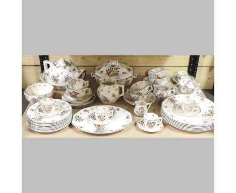 A Royal Doulton Old Leeds Sprays pattern part tea and dinner service