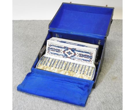 A mid 20th century Frontalini piano accordion, cased