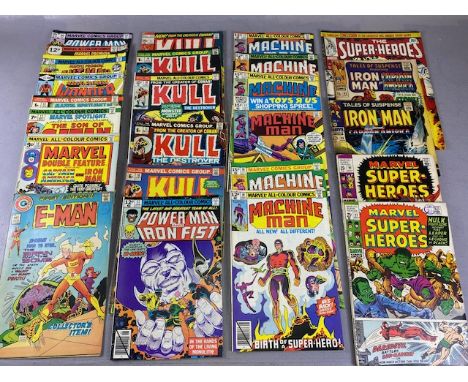 Comics , a collection of comics mostly Marvel but to include first edition E-MAN  by Carlton Comics, Marvel Machine Man 10,12