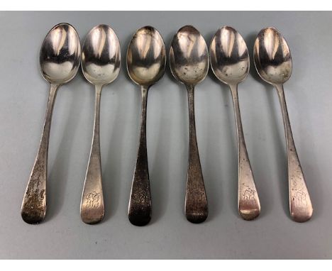 Six hallmarked Silver teaspoons hallmarked for London by maker Brewis & Co approx 124g