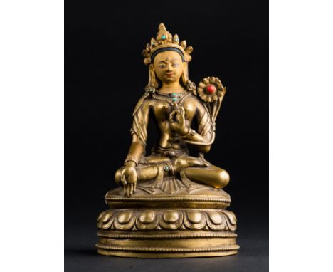 Himalayan Art. A bronze figure of Green Tara  Tibet, early 19th century . Provenance: Adriano Moscatelli collection, Rome. Ad
